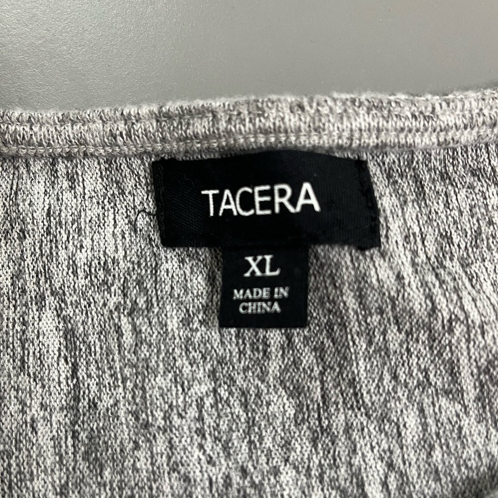 Tacera ladies gray with black lace pullover dress XL - Picture 6 of 7